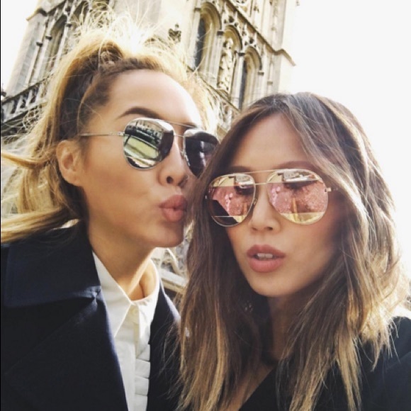BNIB DIOR Split aviator sunglasses in rose gold - Picture 9 of 11